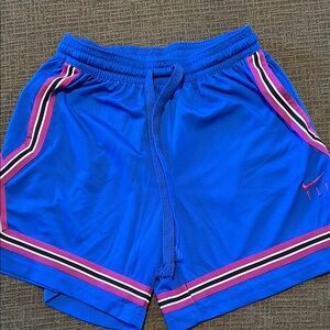 Nike Blue Athletic Shorts with Pink Accents